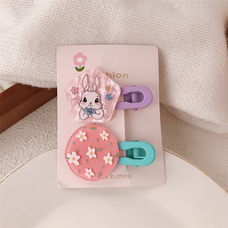 Cream Candy coreano para niños impresión de color flor gran patrón de patrón de boca de pato para niñas padres e hijos pintados en pulverización de colores