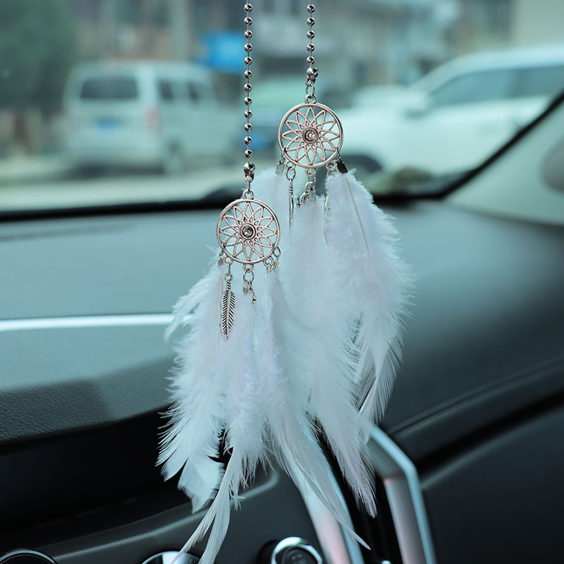 Feather Dream Catcher Car Pendant Creative Rearview Mirror Car Hanging Car Pendant Car Interior Pendant