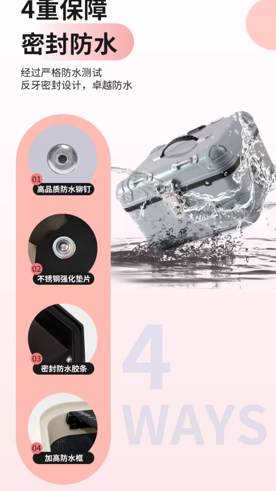 Wanlihao scooter trunk is suitable for Sanyang Beiong ABS electric scooter storage and electric vehicle rear trunk