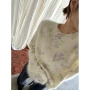 宽松少女碎花秋冬毛衣