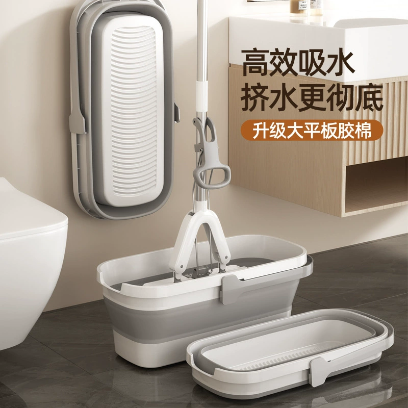 加厚海绵拖把家用新款一拖免手洗拖布净吸水拖把对折胶棉拖地神器
