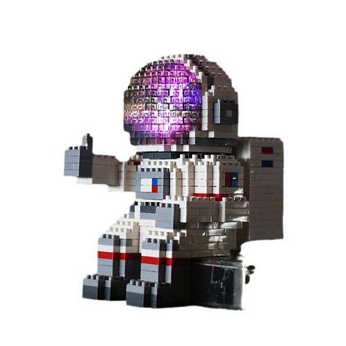 Chaolechuang CLC micro-particle building blocks children's educational leisure toys birthday gift luminous astronaut series