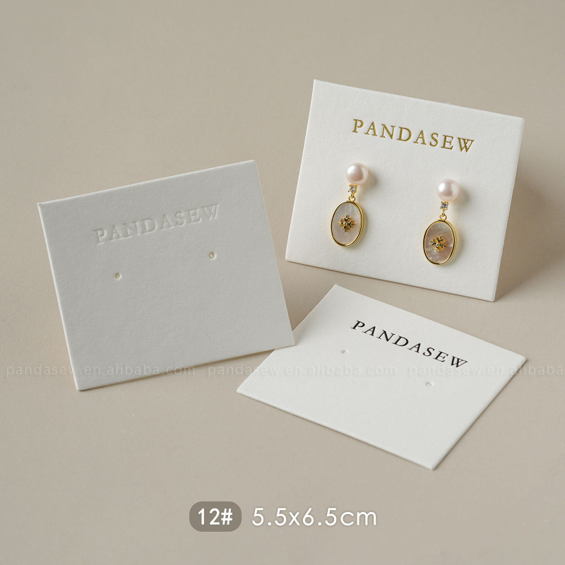 Pandasew 印制logo简约厚克重黑白卡纸耳环吊坠项链收纳|undefined