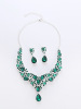 Accessory for bride, set, crystal, necklace and earrings, decorations, suitable for import, with gem