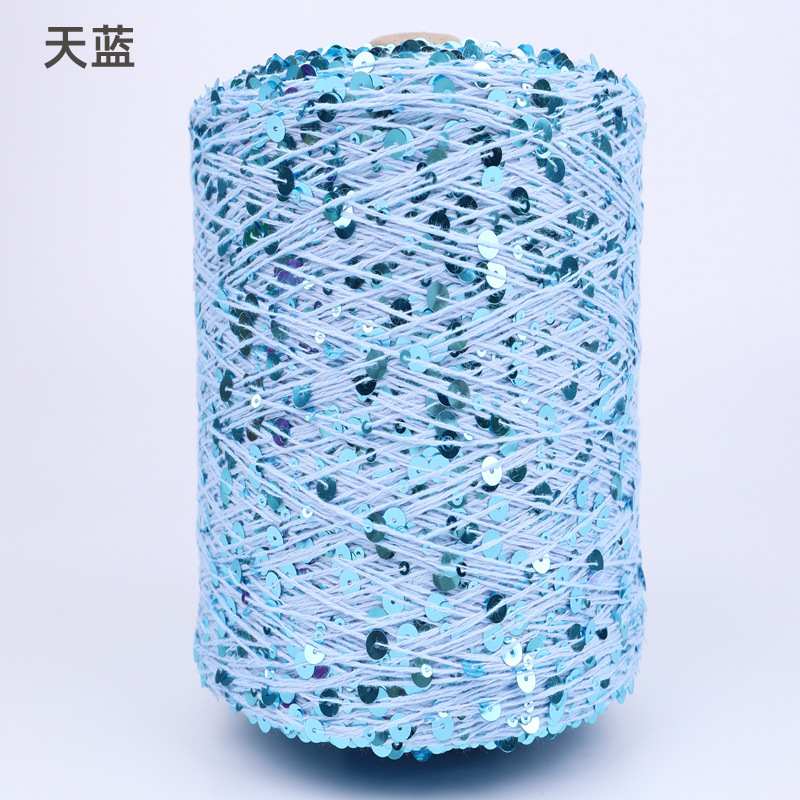 Silk Yue / mano DIY hilo de algodón multicolor brillante 3mm + 6mm sequilla 250 gramos de hilo de aguja de ganchillo