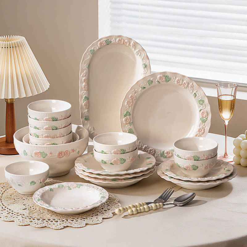 Tableware set with underglaze decoration, rice bowls for home use, 2026 new model ceramic bowls, soup noodle bowls, beautiful plates, fish plates Tableware set with underglaze decoration, rice bowls for home use, 2026 new model ceramic bowls, soup noodle bowls, beautiful plates, fish plates