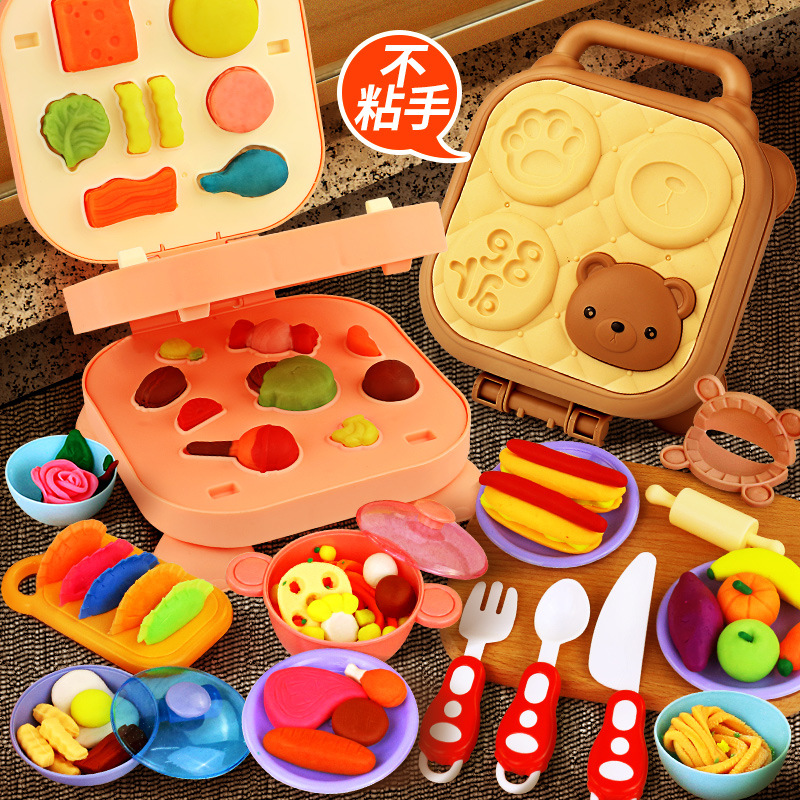 Children's color mud hamburger noodle machine toy Plasticine non-toxic mold tool set handmade clay girl