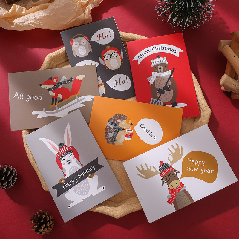 150g Weight Greeting Card Event & Party Supplies 1 Set Quantity Fashion Snowman Colorful Holiday Blessing Christmas Greeting Card 1 Set
