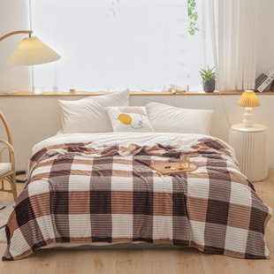 2024 New Striped Magic Velvet Printed Blanket Cover Blanket--Plaid Cross-Border Temu Xiyin Aliexpress