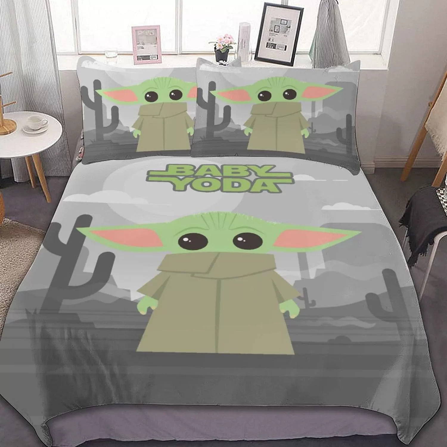 Комплект постельного белья из трех предметов с пододеяльником и наволочкой, милый мультяшный принт, оптовая продажа на Amazon