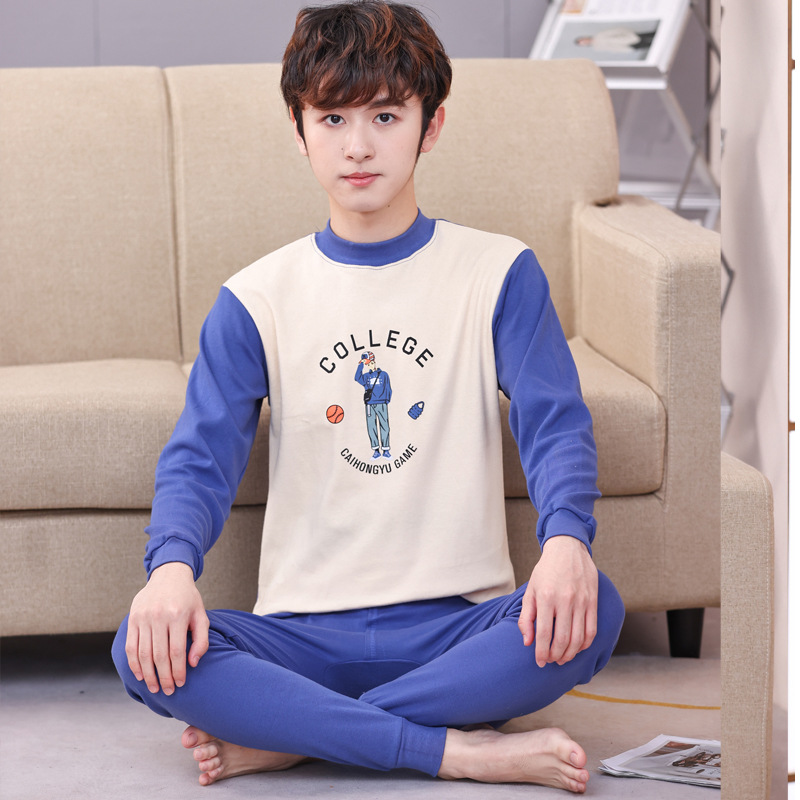 Ropa interior para niños conjunto de algodón puro medio y grande niños ropa de otoño pantalones largos algodón adolescentes niñas suéter de algodón más ropa interior de tamaño