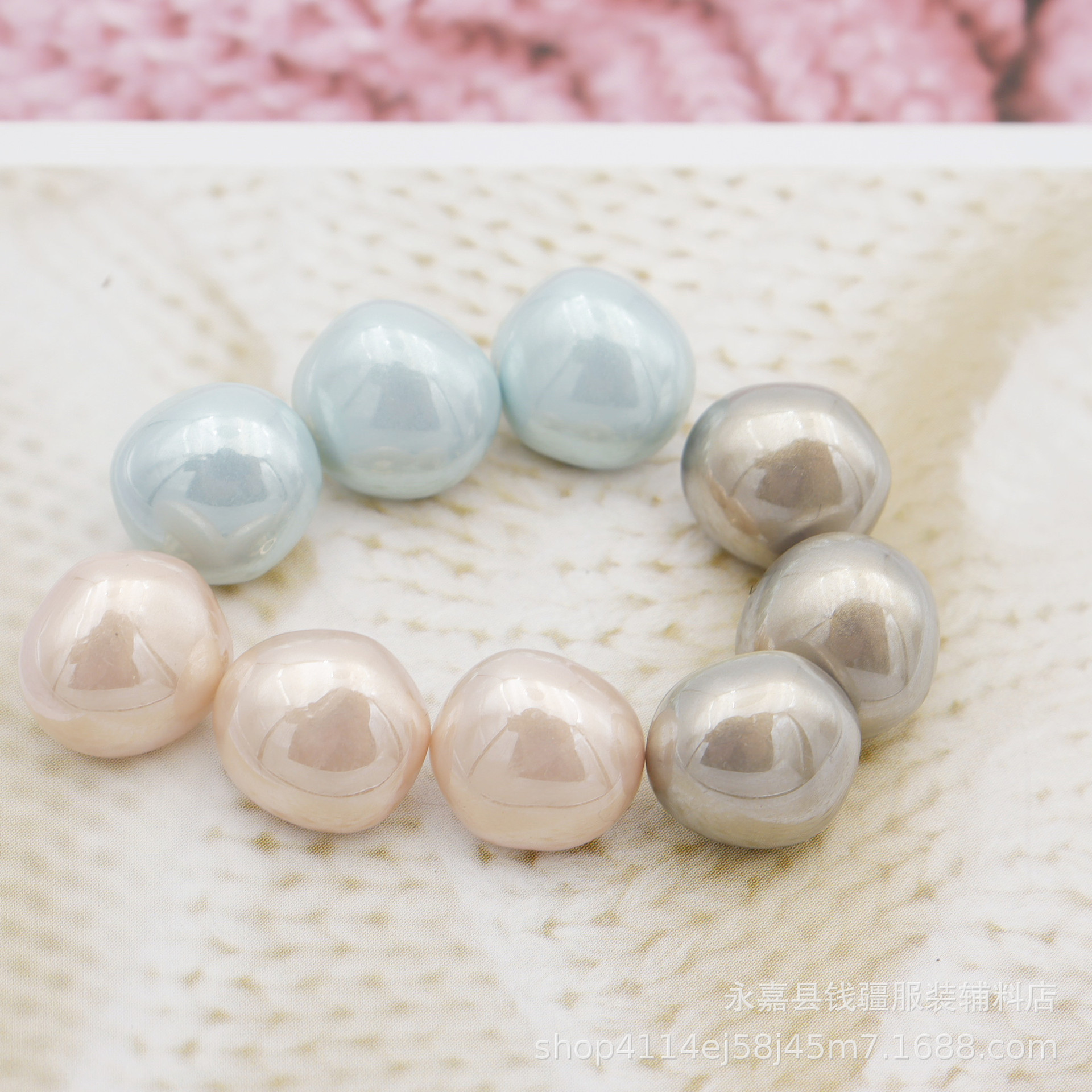 Imitation Shell Pearl Button color special-shaped metal button chiffon shirt cardigan dress earrings pendant button