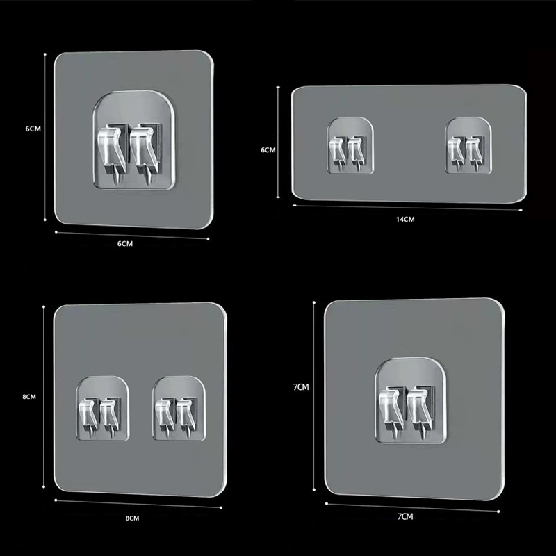 No-hole installation bathroom hook strong adhesive hook sticker wall-mounted shoe rack shelf hanger hook invisible sticker accessory