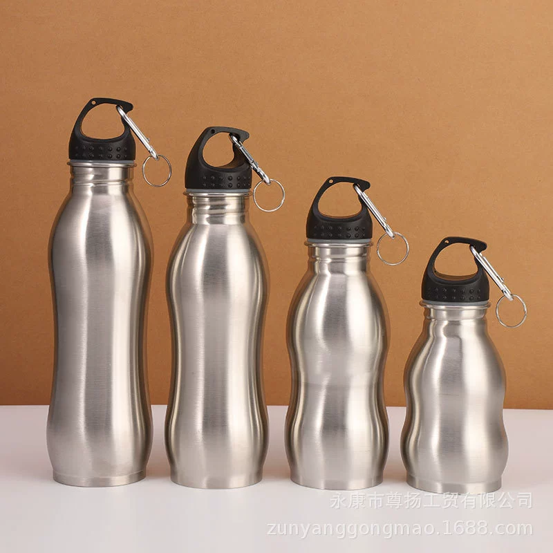 Модель 304: однослойная фляга-тыква для внешней торговли, бутылка для воды для альпинизма и активного отдыха, кружка для холодной воды с широким горлышком, автомобильная бутылка для воды.