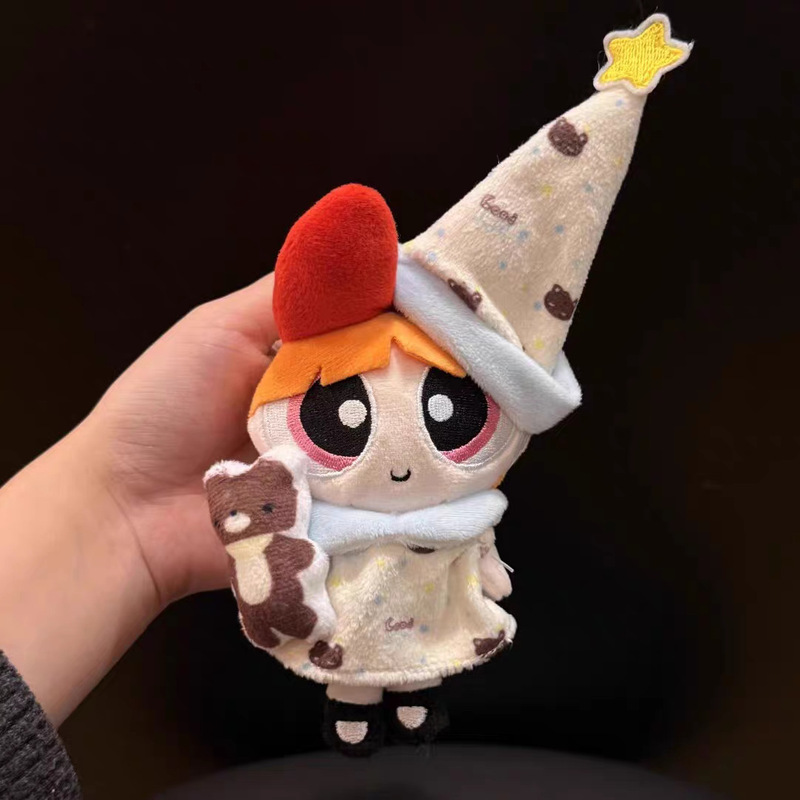 本物のパワーパフガールズ人形車のキーホルダーかわいいパジャマセット人形バッグペンダント親友ギフト|undefined