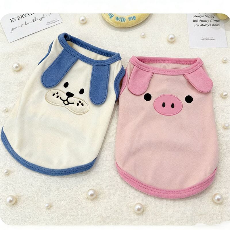 Spring New Korean and Japanese Style Ins Velvet Cotton Pet Dog and Cat Clothes Teddy Bichon Poodle Embroidered Vest Spring New Korean and Japanese Style Ins Velvet Cotton Pet Dog and Cat Clothes Teddy Bichon Poodle Embroidered Vest