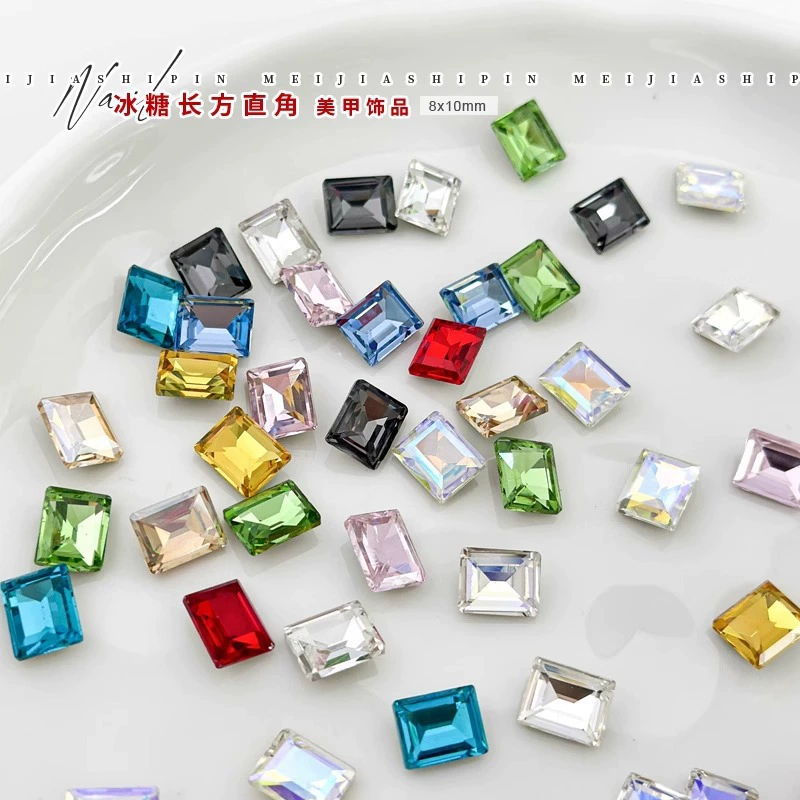 Rectangular Right-Angle Nail Art Diamond Colorful Super Flash Diamond Rectangular Rock Sugar Pointed Bottom Special-Shaped Nail Decoration Nail Art Diamond Rectangular Right-Angle Nail Art Diamond Colorful Super Flash Diamond Rectangular Rock Sugar Pointed Bottom Special-Shaped Nail Decoration Nail Art Diamond