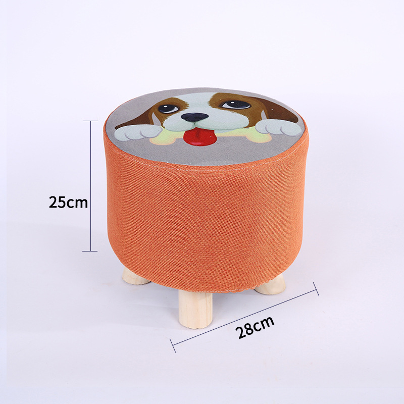 Taburete pequeño Internet celebridad hogar tela taburete bajo sala de estar creativa sofá taburete lindo taburete redondo zapatos Cambio de heces perezoso banco pequeño