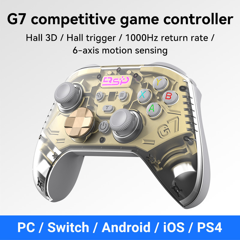 G7 Bluetooth ゲームコントローラー半透明つや消しデュアルホールマイクロボタンバックキースイッチ携帯電話 PS4/PC コントローラー|undefined