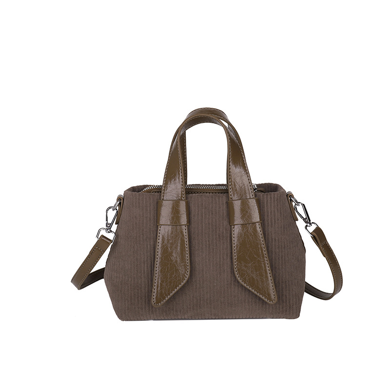 Bolso de terciopelo transfronterizo para mujer 2024 nuevo bolso de mujer de gran capacidad de pana de moda bolso de costura de color de contraste de moda