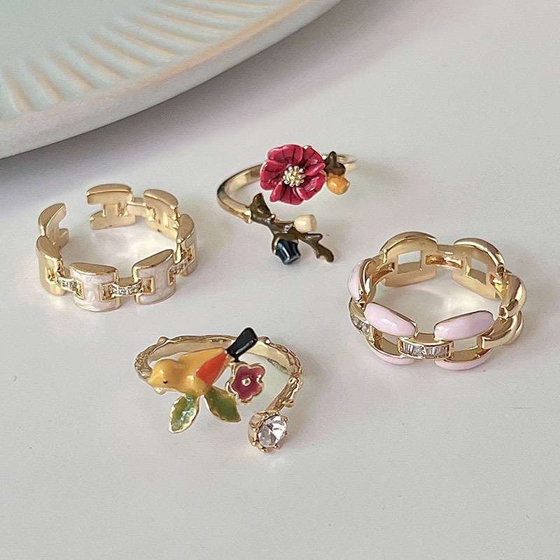1 Piece Quantity Daily Occasion Copper Material Simple Style Heart Shape Copper Inlay Zircon Rings