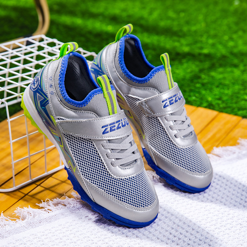 Zapatillas de Fútbol con Cierre de Velcro para Niños TPU y Malla Ligero para Césped Natural y Artificial image 3