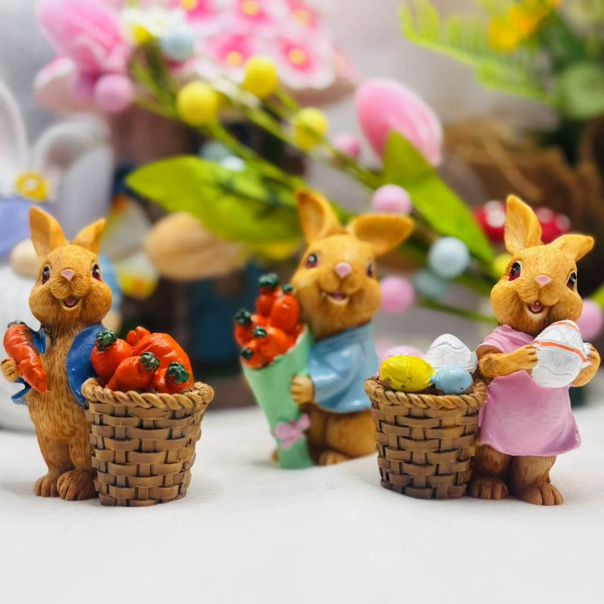 Трансграничный новый кролик статуя пасхальное украшение украшения подарки креативный кролик скульптура настольная украшение,