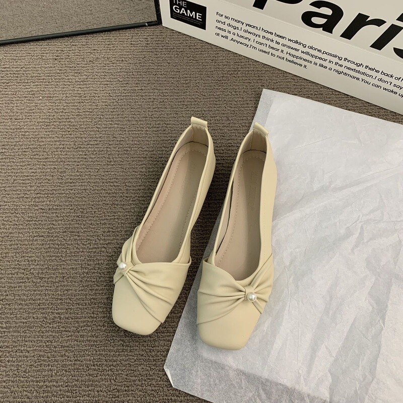 Women's Shallow-Mouthed Flats, Gentle French Style, Evening Style, Genuine Leather, Soft Sole, Fashionable and Versatile, Slip-On Mary Jane Loafers