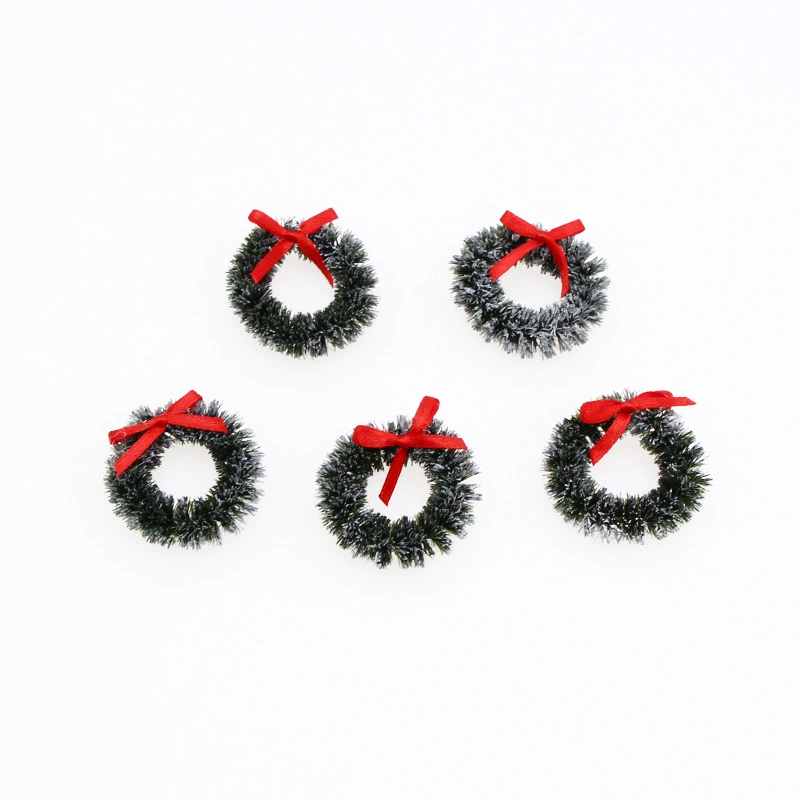 1:12 Кукольный домик кукольный домик 4 см реквизит для стрельбы Рождественский венок кулон моделирование Рождественский круг