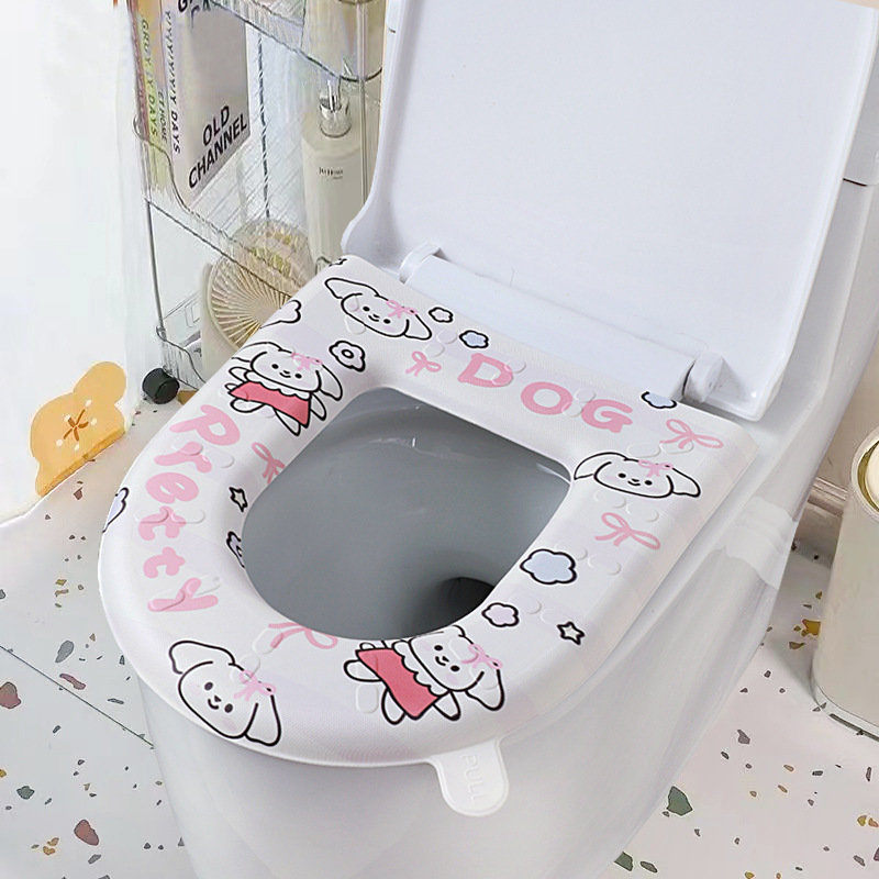 防水トイレマット、トイレシート、冬用、四季通用、トイレシリコンフォームリング、便座カバー、中国風|undefined