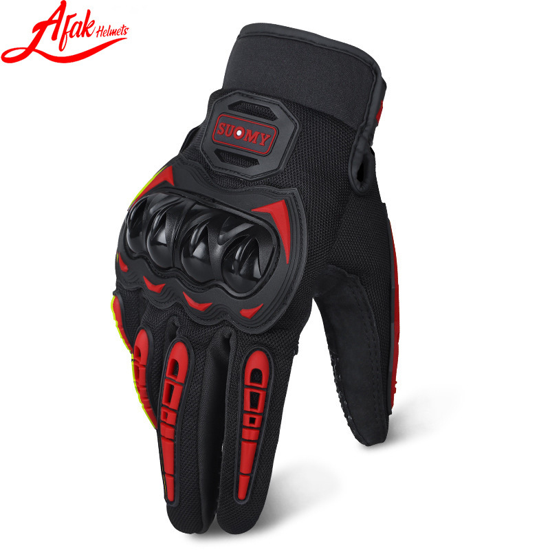 AFAK guantes de motocicleta Caballero de los hombres de la cáscara protectora dedo completo pantalla táctil resistente a la caída transpirable guantes de conducción fuera de carretera