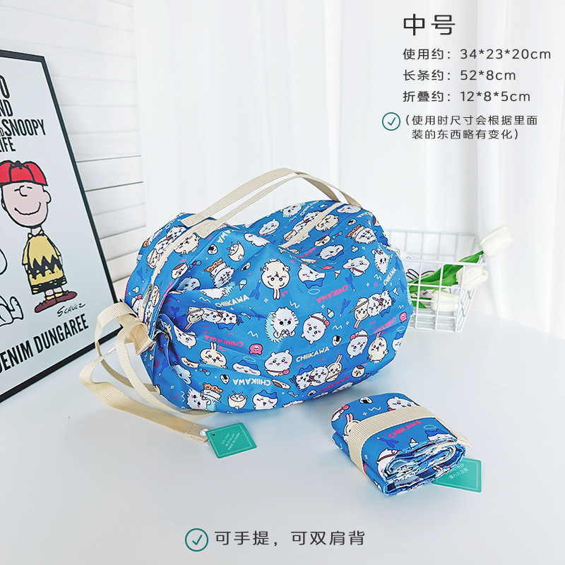 新しい和風漫画オルガンプリーツショッピングバッグ、折りたたみしやすく、保管しやすく、ポータブル、小、中、大のポータブルショルダークロスボディギフト|undefined