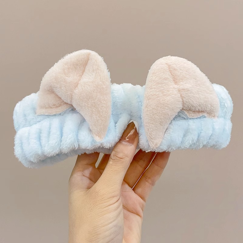 Ciervo blanco mismo estilo oso cara lavado banda de pelo máscara facial especial diadema antideslizante presión banda de pelo todo partido horquilla tocado