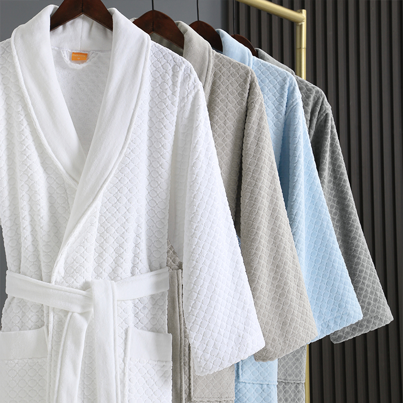 5N2024 뉴 파이브 호텔 퓨어 코튼 타월 소재 목욕 가운 흡수성 나이트 가운 여성 남성 성인 사계절