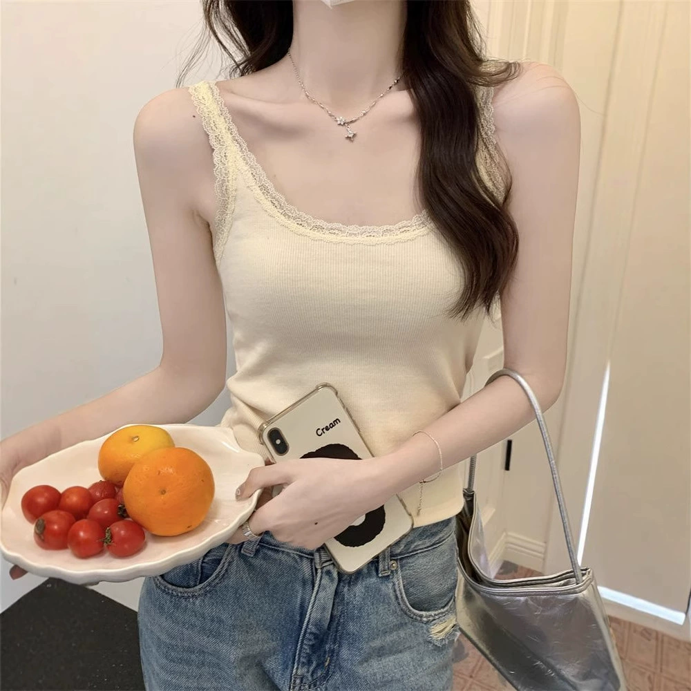 Внешняя торговля Трансграничная 2025 Новый кружевной камзол жилет женский тонкий короткий стиль