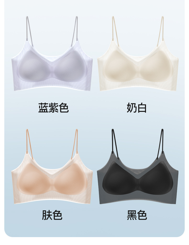 Ropa interior ultrafina sin costuras para mujer, senos pequeños de verano, sin anillo de acero, transpirable y frío, tubo envuelto en el pecho, sujetador de estilo chaleco image 7