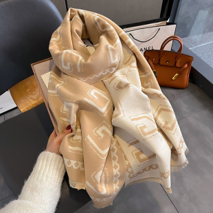 2023 New Fashion Cashmere Scarf Women's Winter Warm Temperament Student Couple Scarf Air Conditioning Shawl