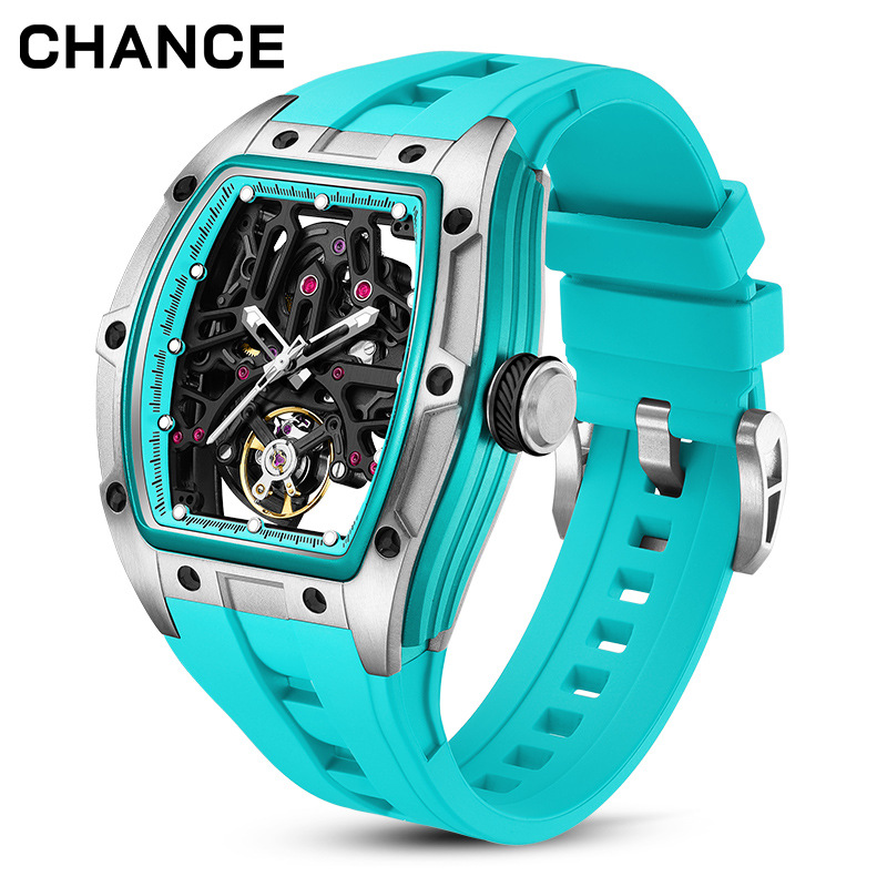 Charles Chance Watch Popular Barrel Men's Watch Steel Case Cut Out Automatic Mechanical Watch Men's Watch 91981