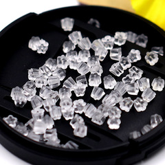 DIY耳飾品配件塑膠硅膠耳堵梅花象膠耳塞子塑料耳帽耳飾批發