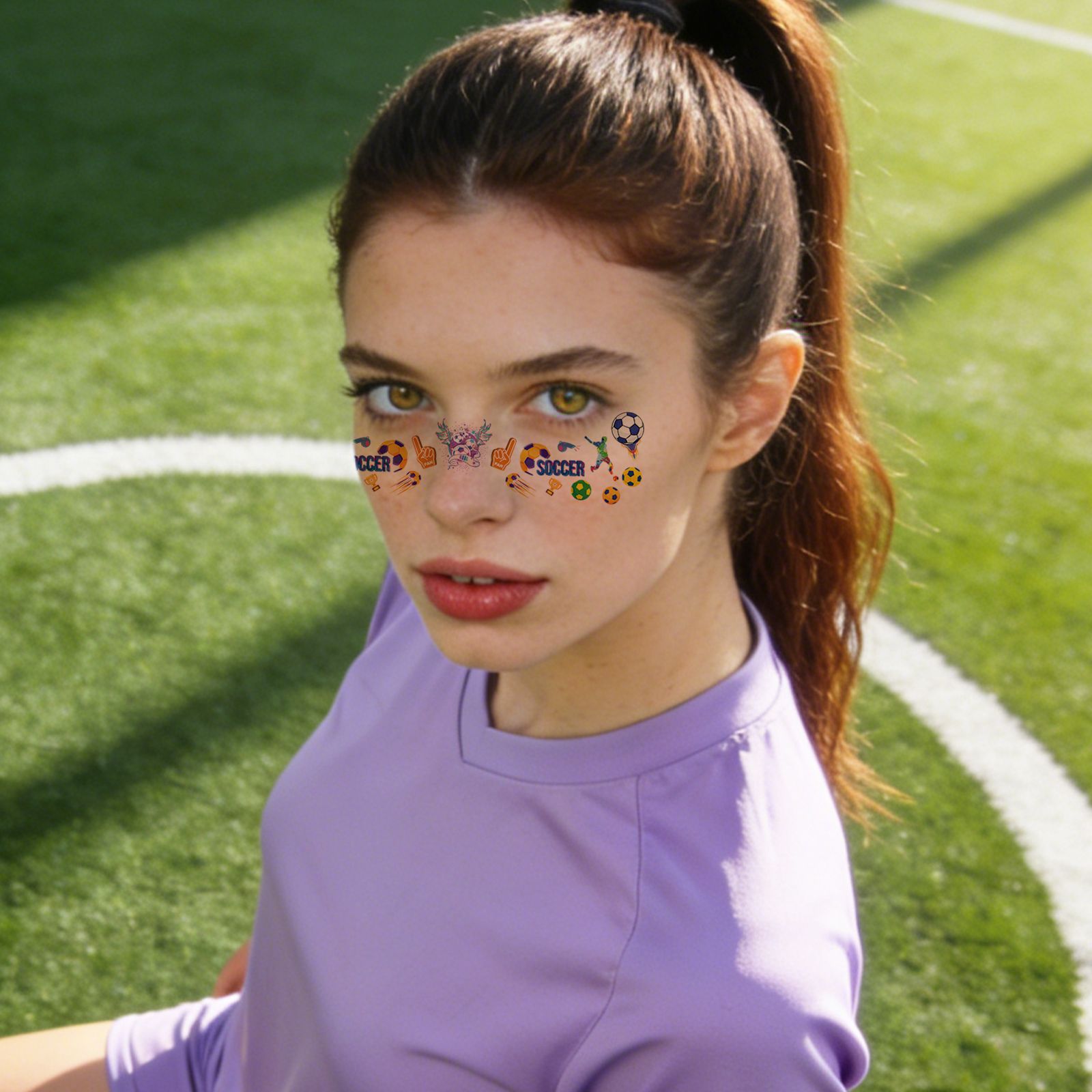 Tatuajes Temporales Faciales de Fútbol para la Copa Mundial de Papel de Transferencia de Agua Impermeables