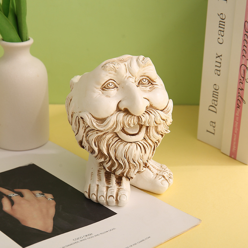 Desktop vintage resin craft portrait flower pot, creative decorative resin craft ornament Desktop vintage resin craft portrait flower pot, creative decorative resin craft ornament