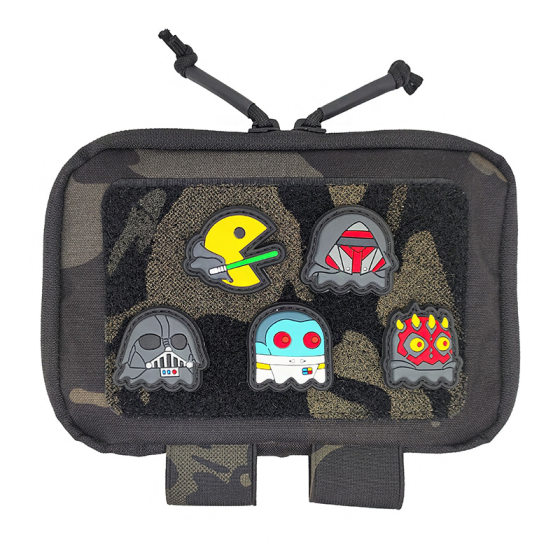 Game Pixel Pacman Stereo PVC Badge Sticker Cute Backpack Bag Velcro Morale Chapter