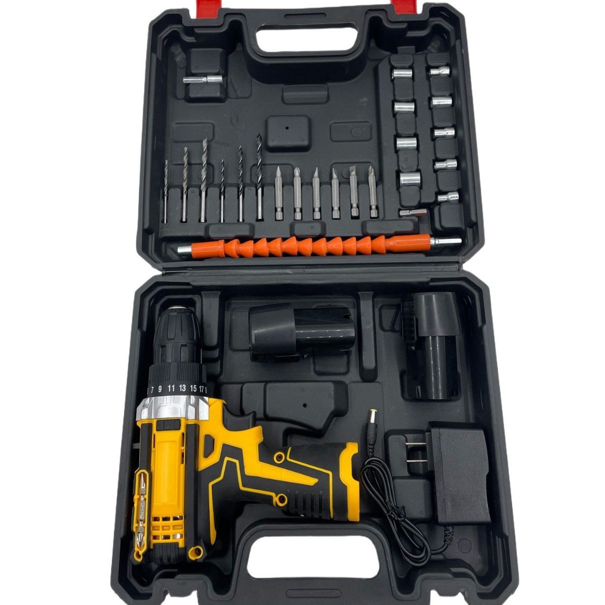 Fábrica directa transfronteriza venta caliente taladro eléctrico de impacto 21V taladro eléctrico de doble velocidad destornillador eléctrico conjunto de herramientas eléctricas