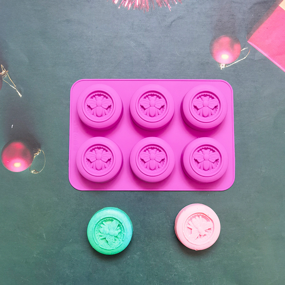 Silicone 6 con jabón de abeja redondo 563 molde de pastel aromático pudín congelado molde de pastel de mousse