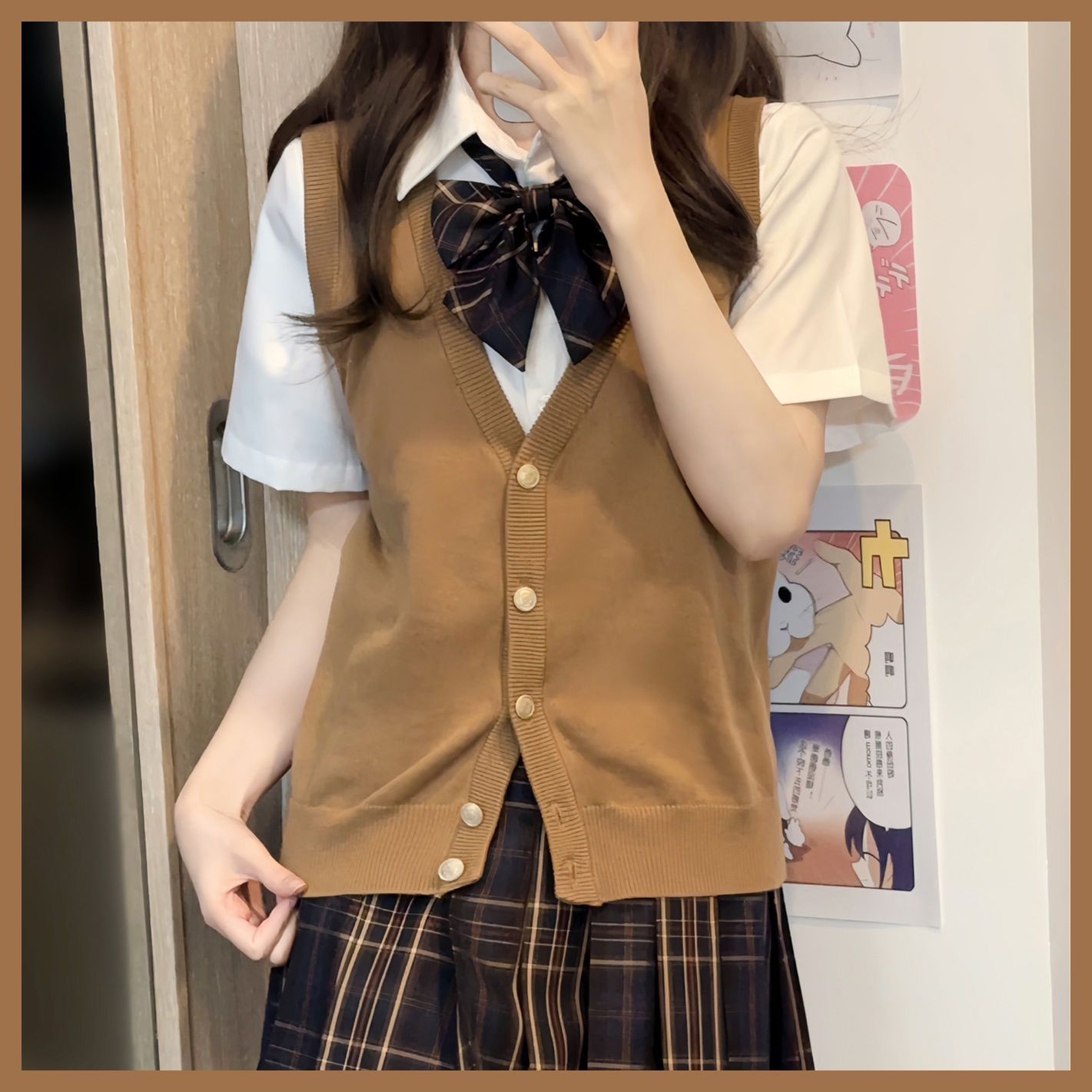 jk制服毛衣基础款背心马甲日系学院风纯色上衣百搭宽松针织衫外套