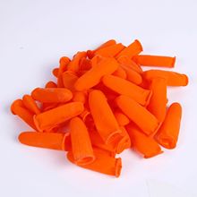 厂家批发橙色防滑耐磨手指套劳保橡胶防滑工业一次性乳胶手指套