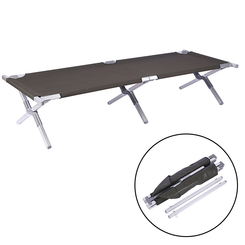 Aleación de aluminio al aire libre portátil cama plegable cama de campamento hospital que acompaña cama individual Oficina fácil almacenamiento almuerzo cama