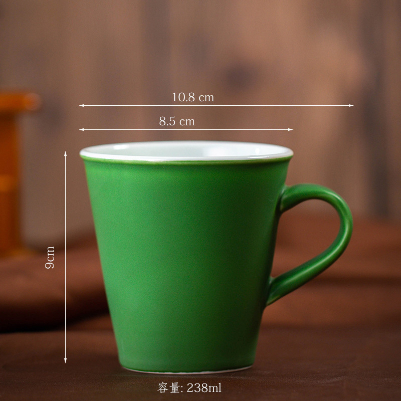 レトロな陶磁器のコーヒーカップの創意的な窯は耳のマグカップのシンプルな家庭用カップの事務カップの粗い陶器の濃縮のコップがあります。|undefined