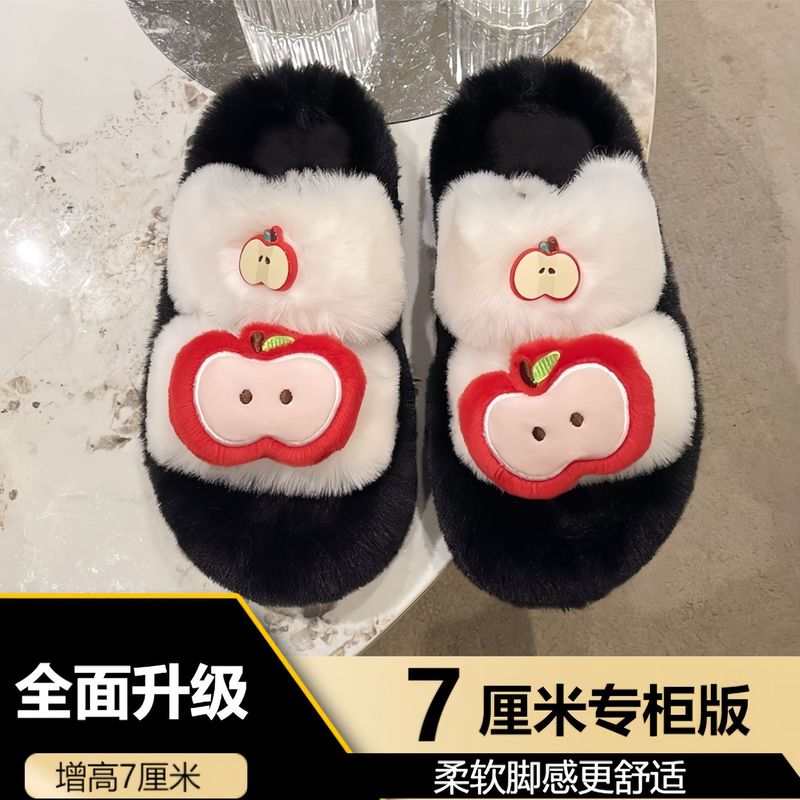 2025新款网红仙女毛毛拖鞋女外穿厚底防滑秋冬居家毛绒棉拖高级感|undefined