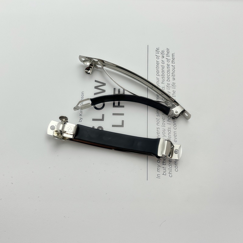 Versión coreana del clip de resorte impreso de dos piezas de tres piezas, clip automático, clip inferior, clip grueso, suministro directo de fábrica de accesorios de joyería de bricolaje